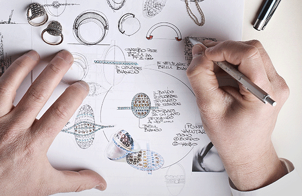 sketching custom jewellery