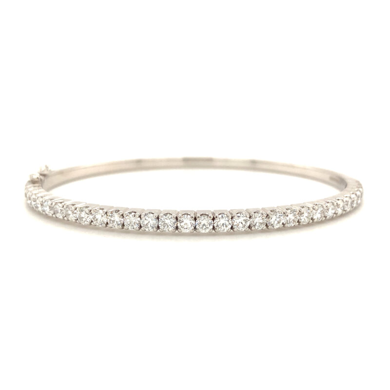 Diamond Set Hinged Bangle