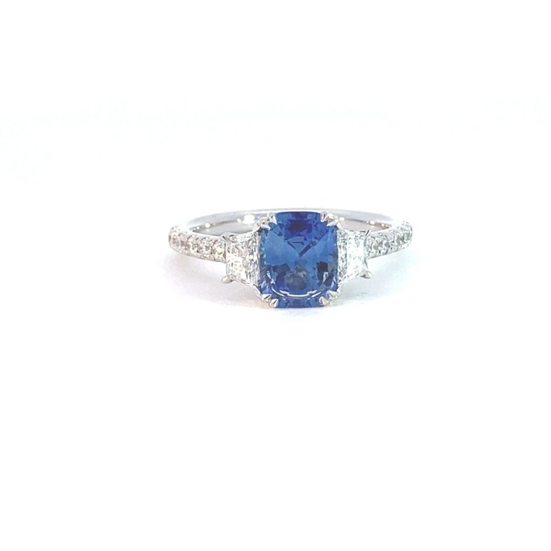 Sapphire & Diamond Three Stone ring