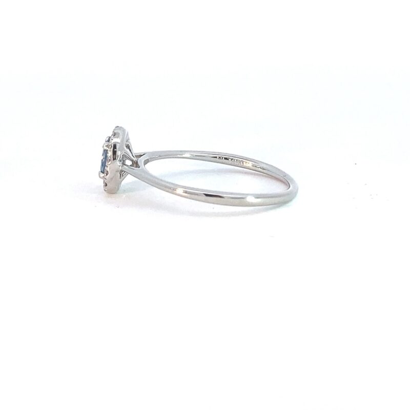 Aquamarine & Diamond Halo Cluster - Image 3