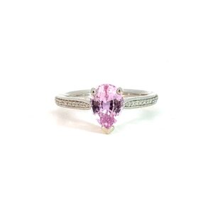 Pink Sapphire & Diamond Ring