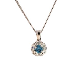 Aquamarine & Diamond Pendant