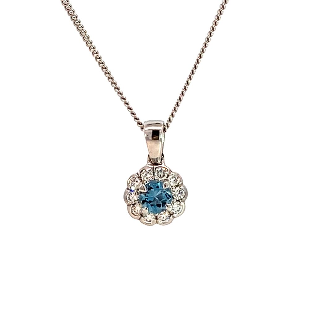 Aquamarine & Diamond Pendant