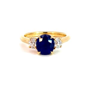 Sapphire & Diamond Three Stone Ring